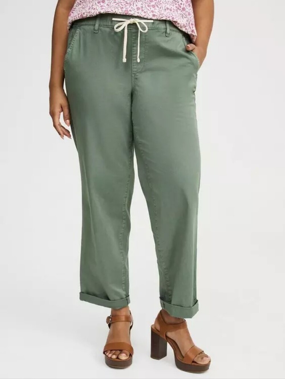 TORRID Weekend Twill Midrise Straight Leg Casual Pants In 00R (10) - Picture 2 of 11